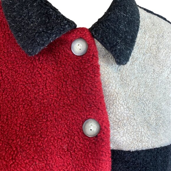 Vintage TEDDI Color Block Sherpa Teddy Jacket PXL #286M - Picture 6 of 8